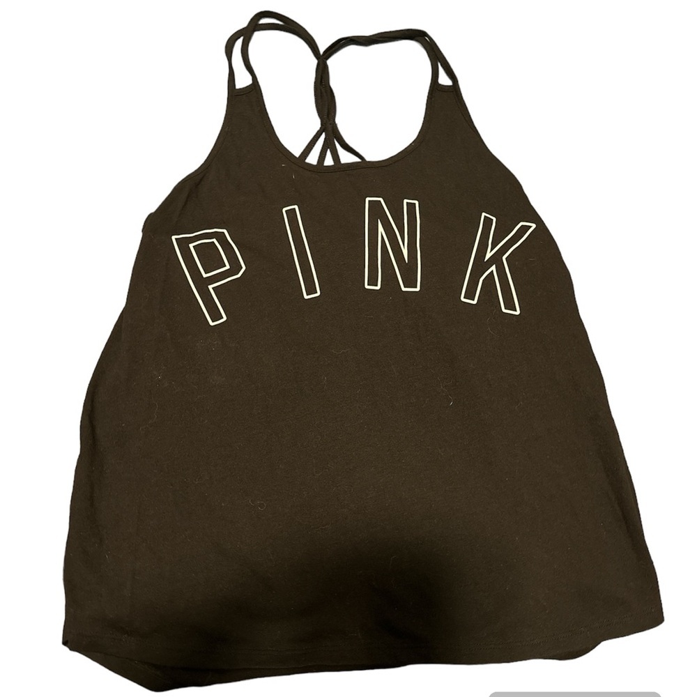 VS Pink Black With Pink Written Tank